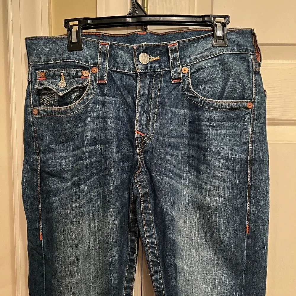 NWOT Men's True Religion Straight Flap Pocket Jeans Size 31 x 34